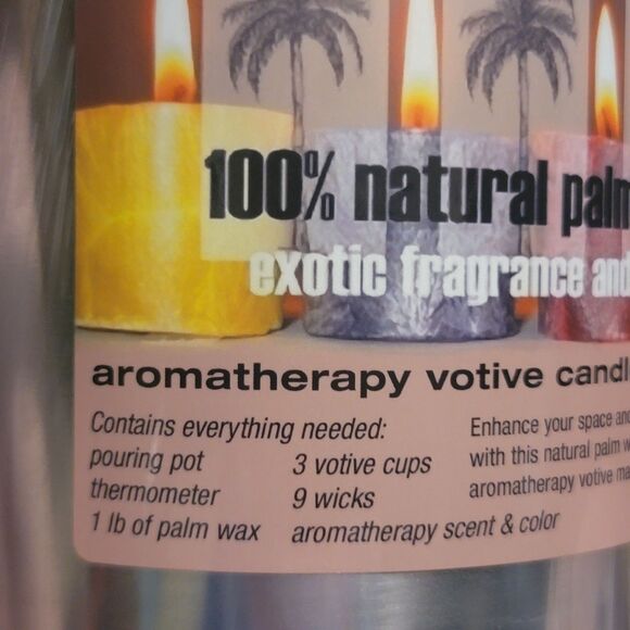 Aromatherapy Votive CANDLE MAKING KIT 100% Natural Palm Wax Exotic Color & Scent - Picture 7 of 8